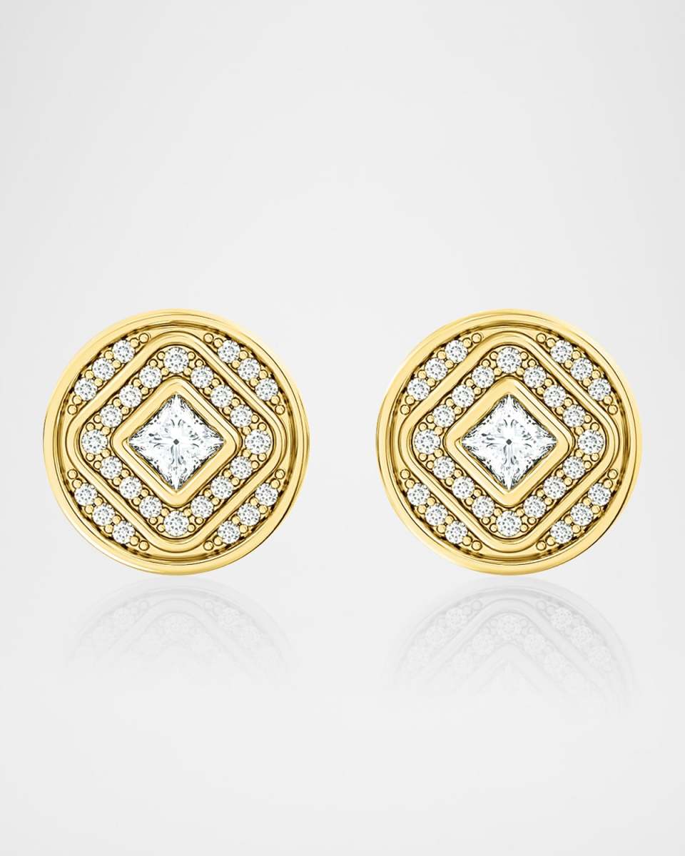 18K Veni Diamond Pave Stud Earrings